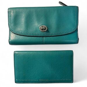Coach Turquoise Leather Wallet